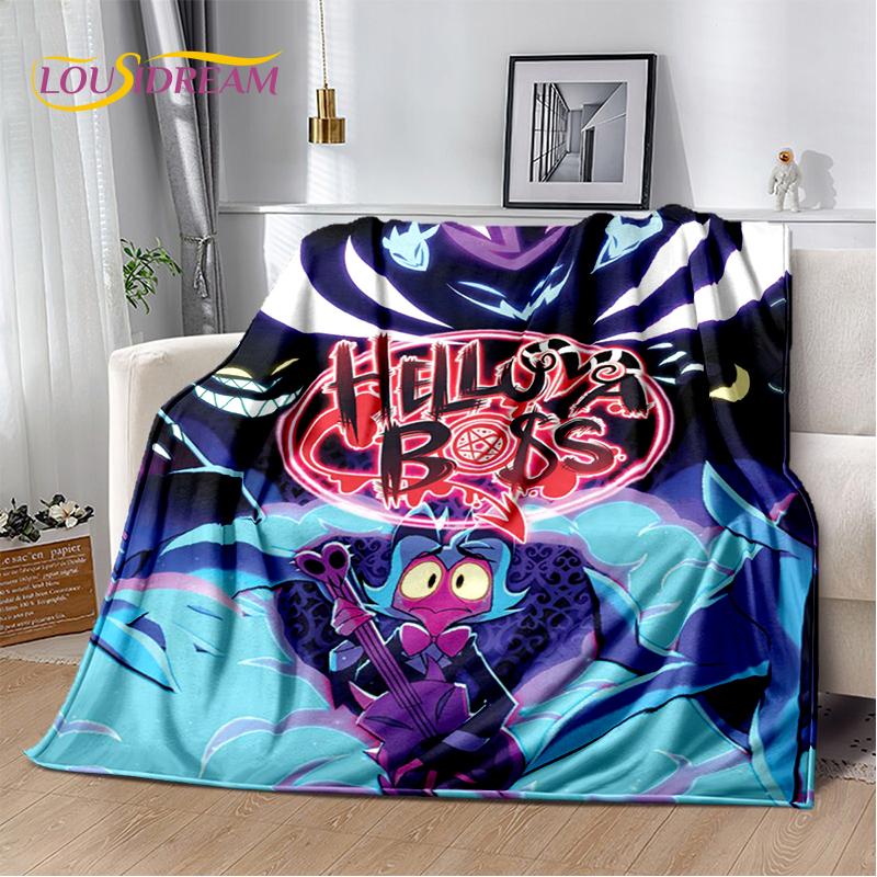 2025 H-Helluva Boss Blitzo Cartoon Soft Blanket,Soft Throw Blanket for Home Bedroom Bed Sofa Picnic Travel Cover Child Gift