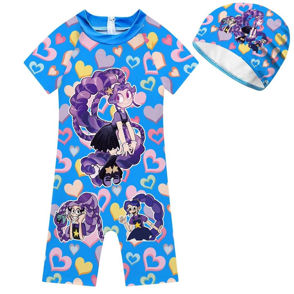 20906 Kids Girls Lily Lovebraids Anime Print Swimming Suits 100cm