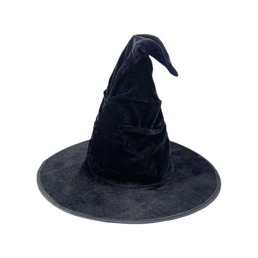 Velvet Halloween Witch Hat Star Halloween Cap Festival Headdress Wizard Cap Dress Up Headgear