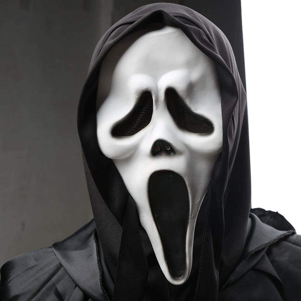 Scream Ghost Face Mask Official Movie Horror Mask for Halloween Cosplay & Costumes Scary Adult Killer Mask Prop