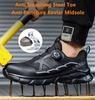 Anti-fatigue Work Shoes with Steel Toe Lightweight Breathable Safety Shoes with Rotary Button Work Boots Labor Protection Shoes