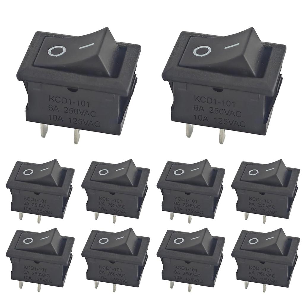 5Pcs On/Off Boat Rocker Switch, 2 Pin Position Snap, 12V/110V/250V, Mini Toggle Switch for Car, Boat, Automotive, DIY Electrical Projects, Easy