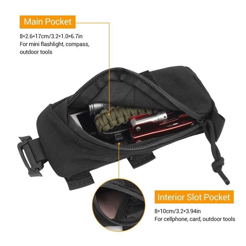 1Pc Tactical Pouch Military EDC Tool Bag Phone Pouch Hunting Accessory Bag Shoulder Strap Pack Compact Bag for Outdoor Sport