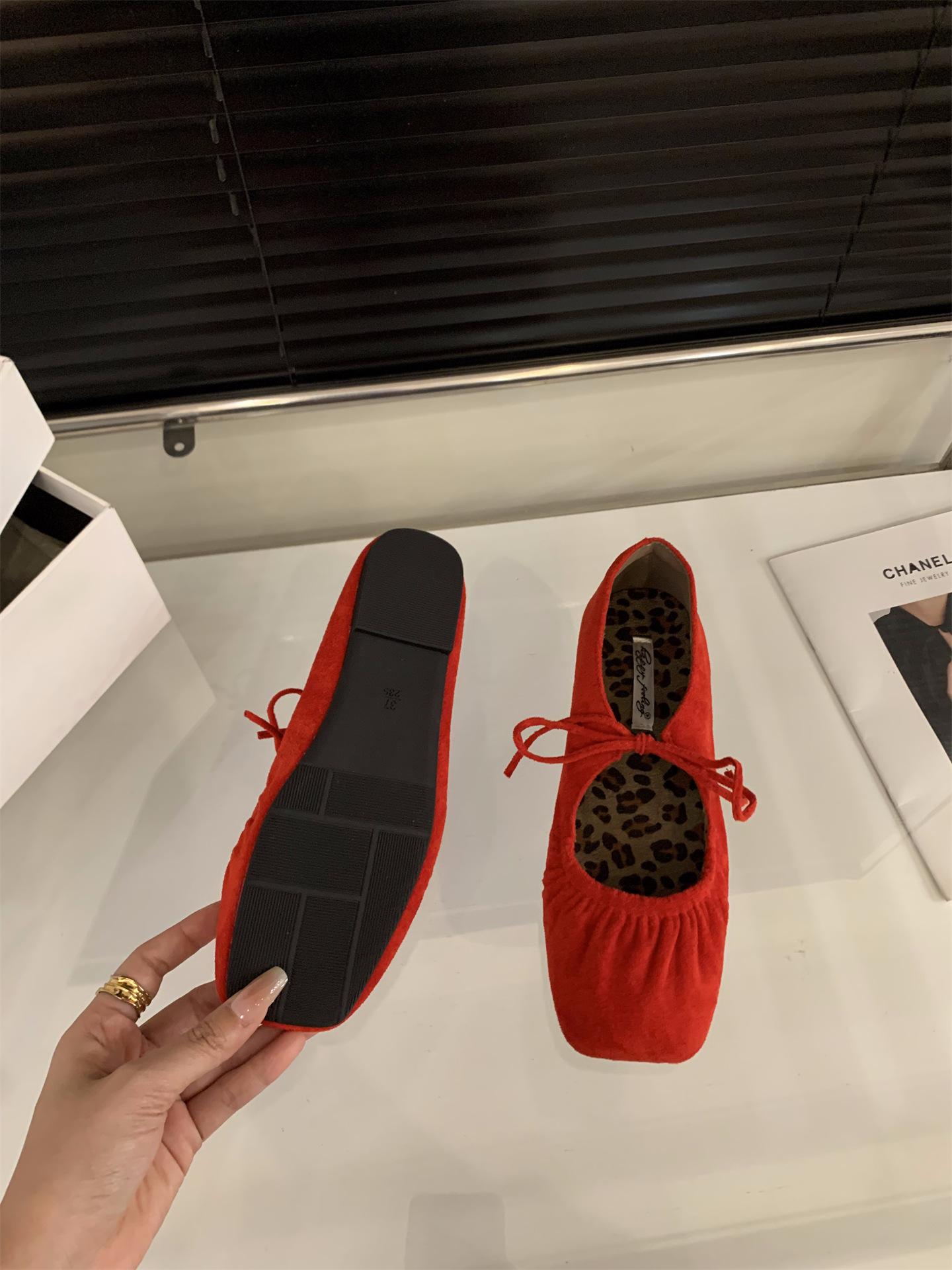 

Плиссированная юбка с плоским дном туфли Мэри Джейн женская обувь 2025 весна и осень замшевые на шнуровке с бантом вечерние туфли 40