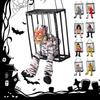 Decorações Animadas de Halloween Gritando Adereço de Decoração de Halloween Gaiola de Crânio Assustadora Prisioneiro Decoração de Casa Assombrada para Interior Exterior