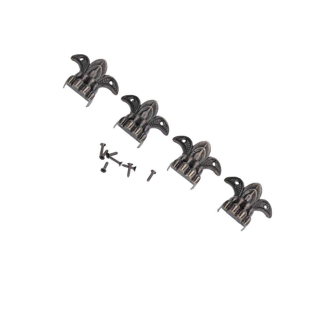 12 Stück Kistenbeine Retro Design Holzkisten Langlebiger Legierungsfußschutz mit Schraube für Weltdekoration