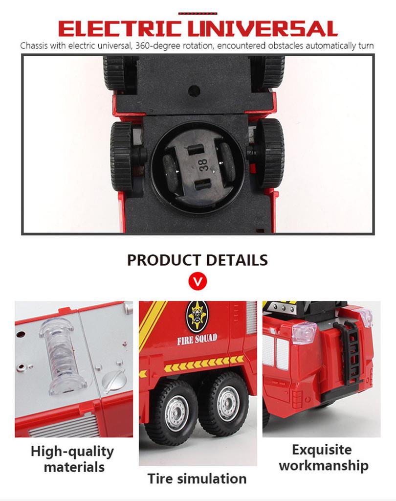 Shooting Water Lights N Sounds  Fire Truck Toy Rescue Vehicle Gift for Kids