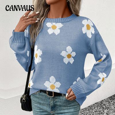 Autumn and Winter Women's Sweater Fashion Comfortable Casual Long Sleeve Jacquard Sweater