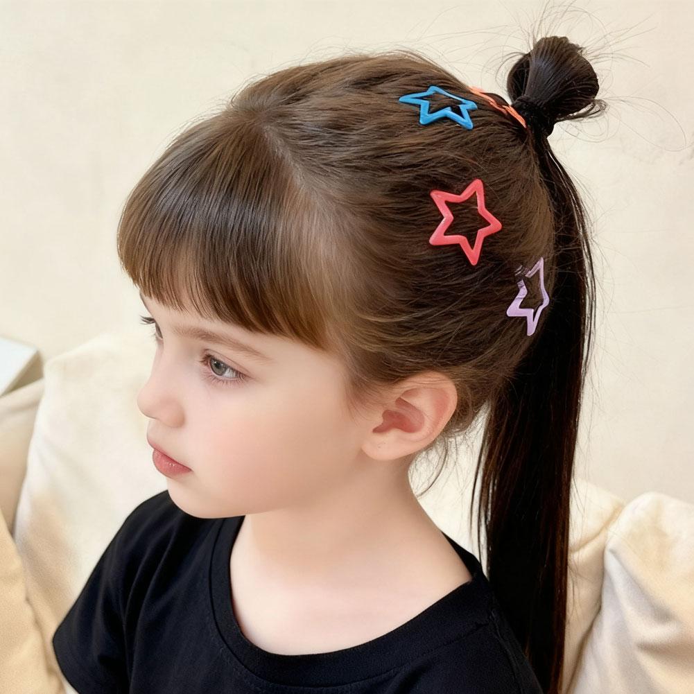 10Pcs 3cm Children Cute Colorful Star Shape BB Hair Clips Kids Headwear Girls Lovely Hairpins DIY Hair Accessories