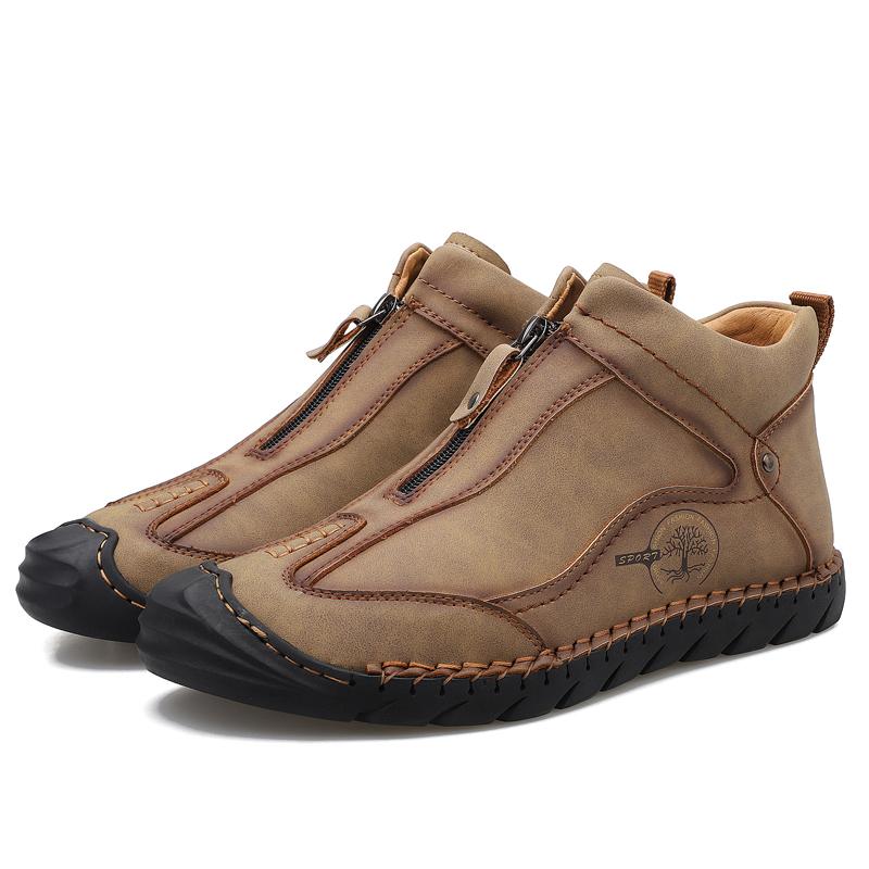 Fashion Men Casual Handmade Shoes Autumn Winter High Quality Comfortable Fur Plush Soft Lightweight Non-slip Trend Hiking Driving Warm