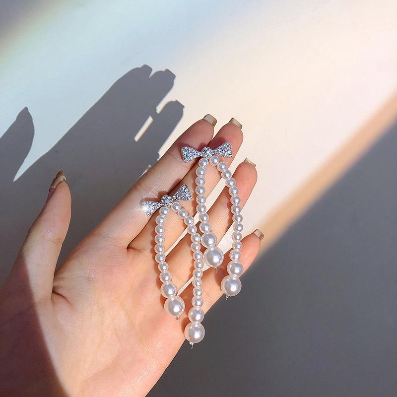 Pearl Long Tassel Personality Light Luxury Temperament High Design Earrings Earrings Women