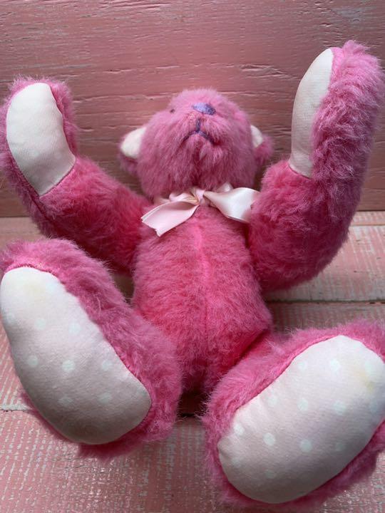 [USED] Ashiya Kumaya Teddy Bear Pink Bear Vintage