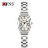 OFNS Women's Artistic Retro Barrel-Shaped Quartz Watch with Roman Numerals
