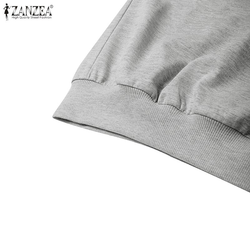 ZANZEA Women Long Sleeve Pullover Tops and Pants Autumn Two Piece Suit Sets