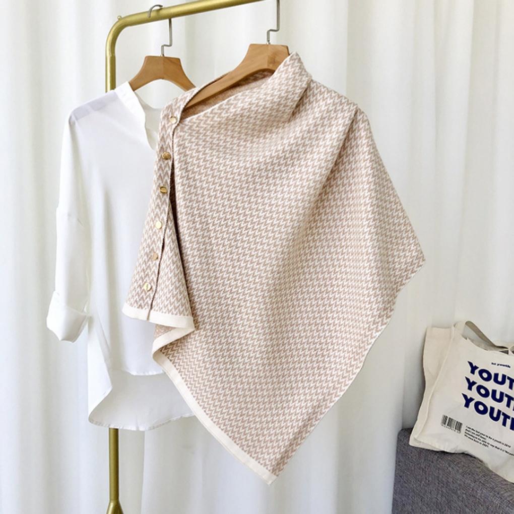 Classic knit button cape shawl knit shawl cape women s muffler