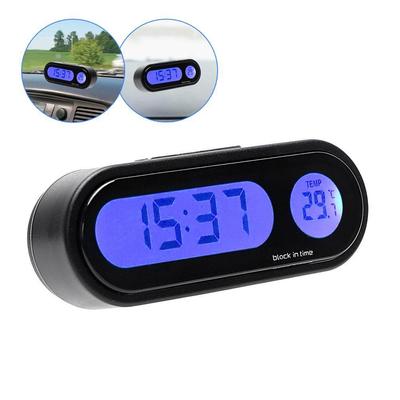 Auto Mini Elektronische Uhr Zeit Uhr Auto Dashboard Uhren Leucht Thermometer Schwarz Digital Display Auto Zubehör
