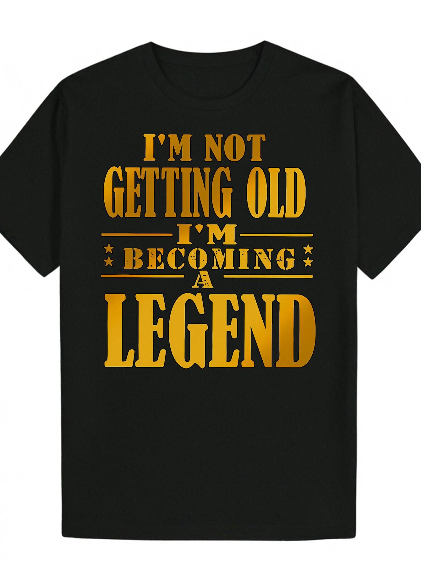 Crew Neck Polyester T-shirt with Bold I m Not Getting Old XL