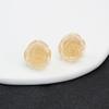 6 Colours Luminous Resin 3D Permeating Ice Crystal Rose Camellia Flower Stud Earring for Women Zircon Girl Gift