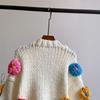 Kawaii sweter w kwiaty sweter damski Harajuku śliczny trójwymiarowy dekoracyjny sweter z długim rękawem Y2k przycięty sweter z dzianiny