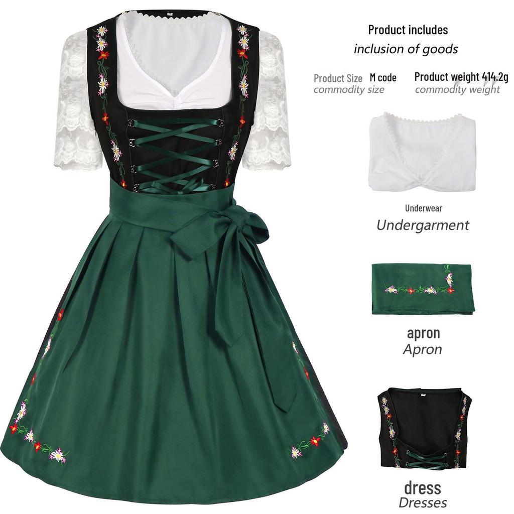 Set Salopette Costume Oktoberfest Halloween Bavarese da Donna