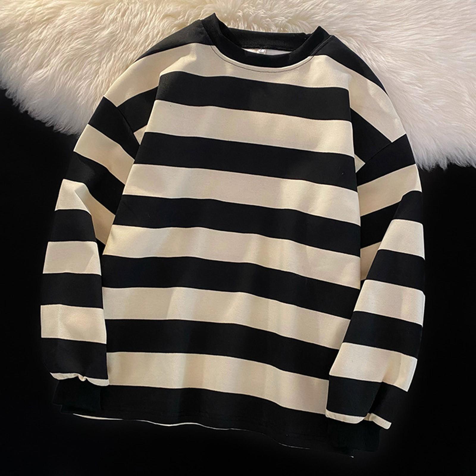 

Женская весенняя полосатая длинная толстовка с люрексом, свободный верх L чёрный