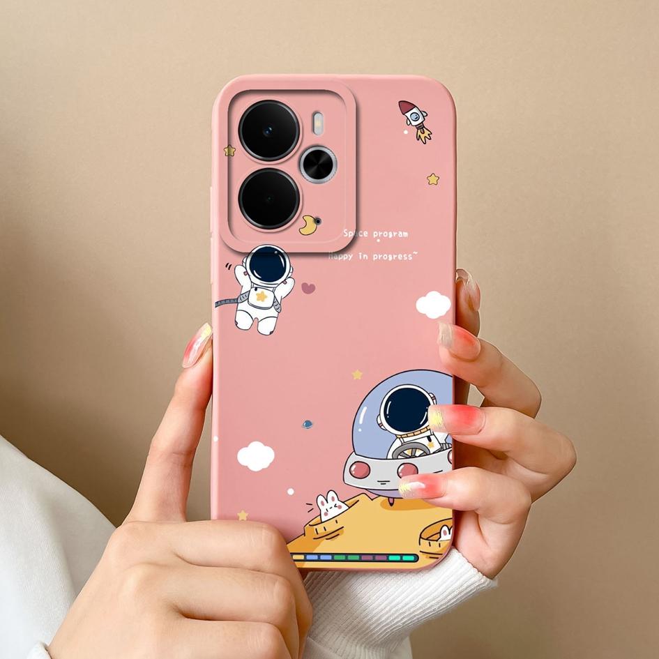 Custodie per telefono carine da astronauta per Oppo Realme C75x 14 14T 14X P3 Narzo 10 30 60 A5 Pro Silicone liquido liscio di alta qualità Guscio antiscivolo per custodie Oppo