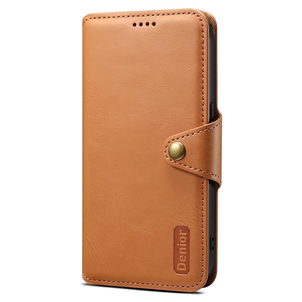 DENIOR For iPhone 16 Case Wallet Cowhide Texture Leather Phone Cover