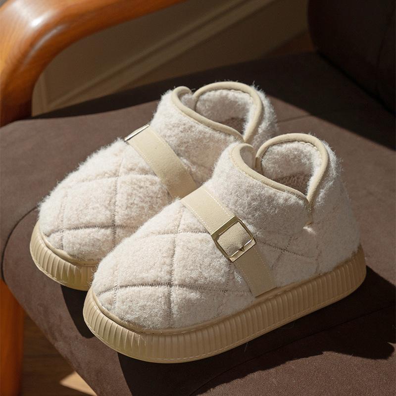 Women's Home Bootie Furry Slippers Warm Cozy Snow Boots with Fuzzy Plush Lined for Women Winter Non Slip House Shoes for Indoor Outdoor Short Boots