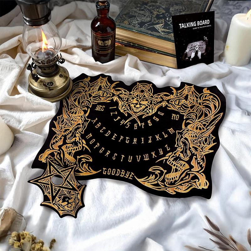 Board For Divination Skull Wood Talking Spirit Board Game Set Metaphysical Skull Message Telling Tool Dowsing Mystical Games