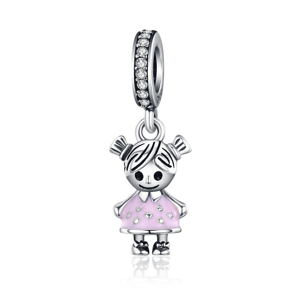 WOSTU New Design 925 Silver Family Beads Charms Fit Bracelet Pendant Fashion DIY Jewelry
