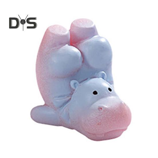 Miniature Hippopotamus Figurine Mini Cartoon Hippo Ornament DIY Microlandscape Fairy Garden Animal Resin Statue Decoration Ornament