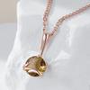 Simple  Rose Gold Color Pendant Necklace For Women Fashion Brown Natural Zircon High Quality Bride Wedding Jewelry