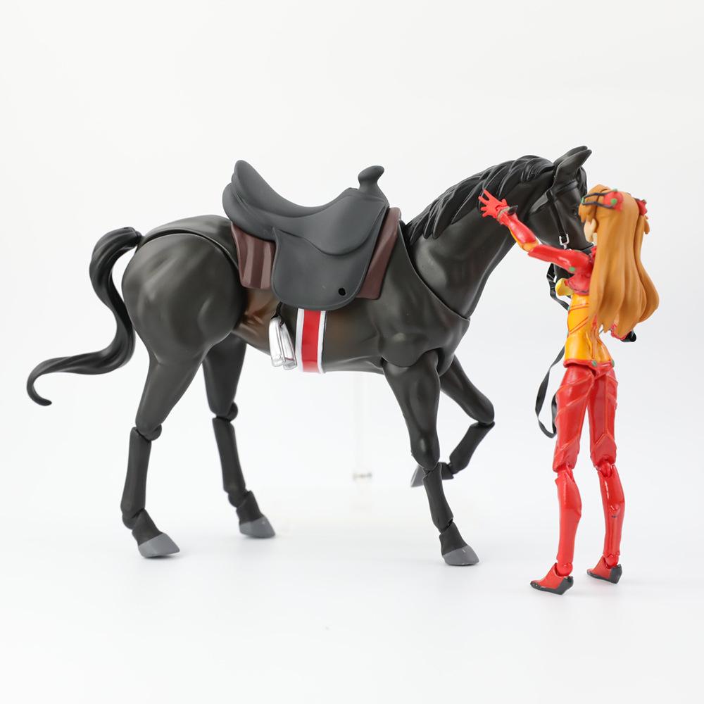 Movable Animal Figma Horse Model and Rider Figurine for Painting Simulation