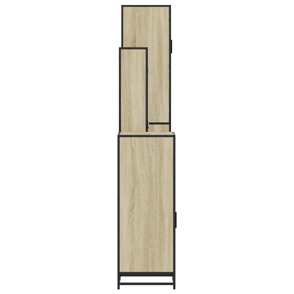 4 Piece Bathroom Furniture Set In Sonoma Oak Engineered Wood