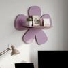 Modern Wooden Flower Floating Wall Shelf Wall-Mounted Flower Shape Plant Shelf Decorative Wall Hanging Shelf Dormitory