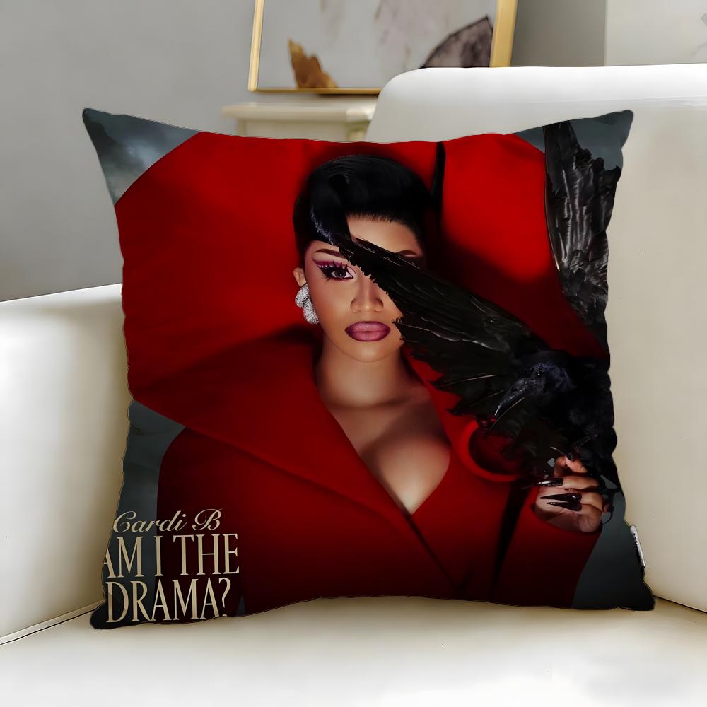 rap artist Cardi B Cushion Cover Soft EasyWash Pillow Case Versatile for Couch Bed Travel and Office