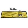 USB Keyboard Computer Accessory Large Letter Print Wired Yellow Button for Vista   XP   OS X