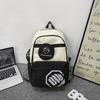 Blocked Color Fashion Letter Print Student Leisure Backpack With Coin Purse