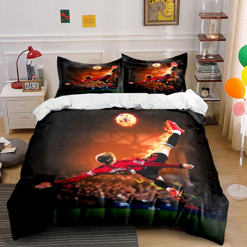 "Blazing Soccer Passion Ignites." Bedding Sets Duvet Covers Pillowcases(1* Duvet Cover 2* Pillowcases Without Duvet Insert)