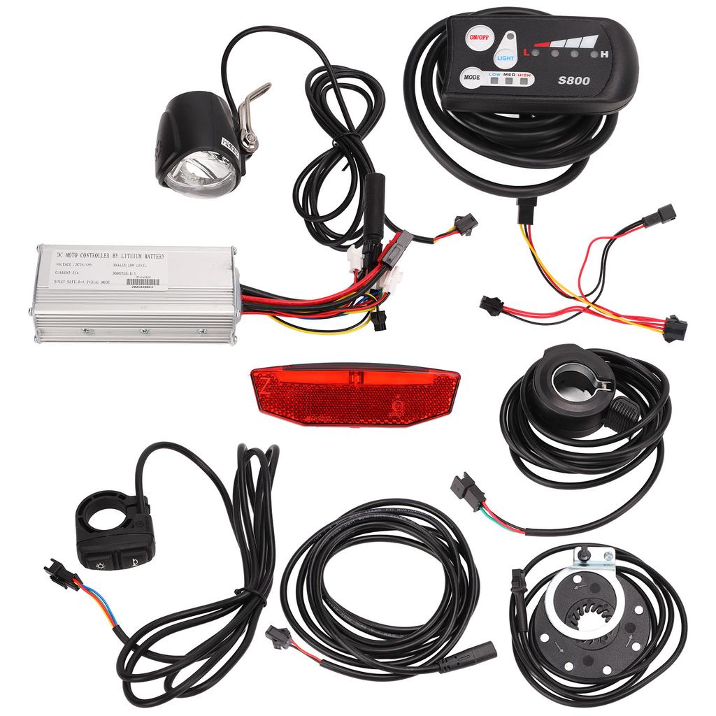 36V 48V 750W 25A Controller Kit S800 Display Front Rear Lights 2 In 1 Switch Configuration for 750W Motor Electric