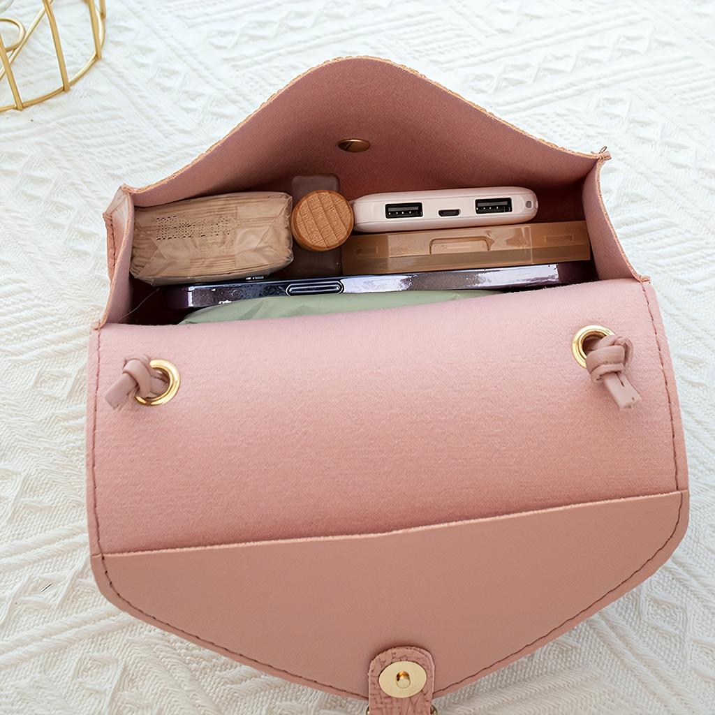 Women's Lightweight Crossbody Bag with Detachable Shoulder Strap & Accents - Minimalist Solid Color Handbag