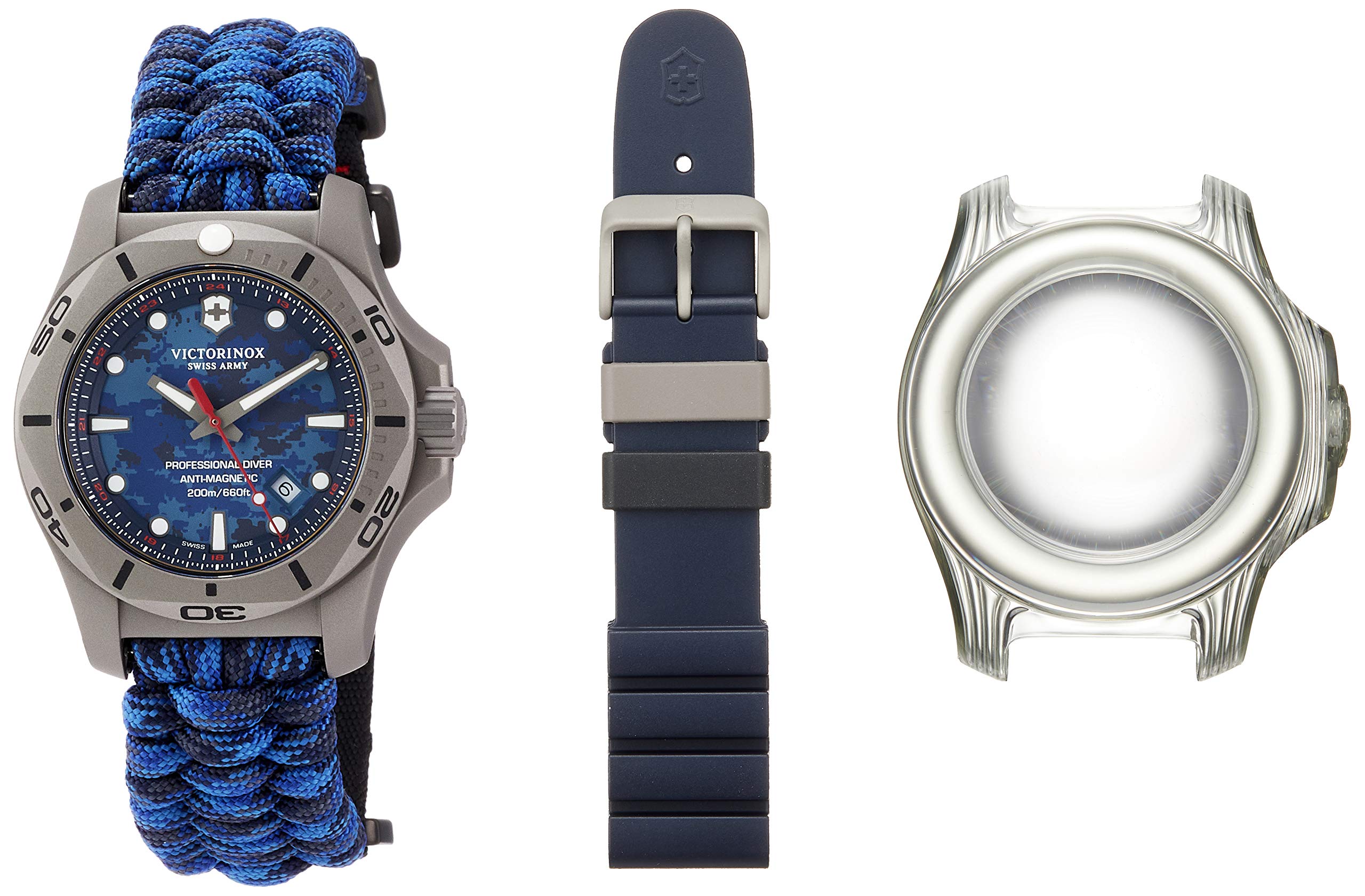 

Watch PROFESSIONAL DIVER TITANIUM Sandblasted Titanium Case Blue Camo Dial Blue Camo Paracord Strap Gift 241813 [Victorinox] I.N.O.X. Men s []