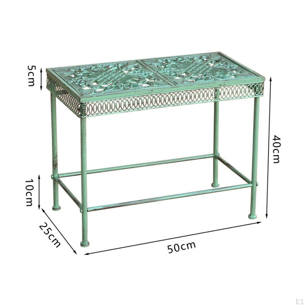 Wrought Iron Plant Stand Floor Standing Metal Hollow-Carved Design