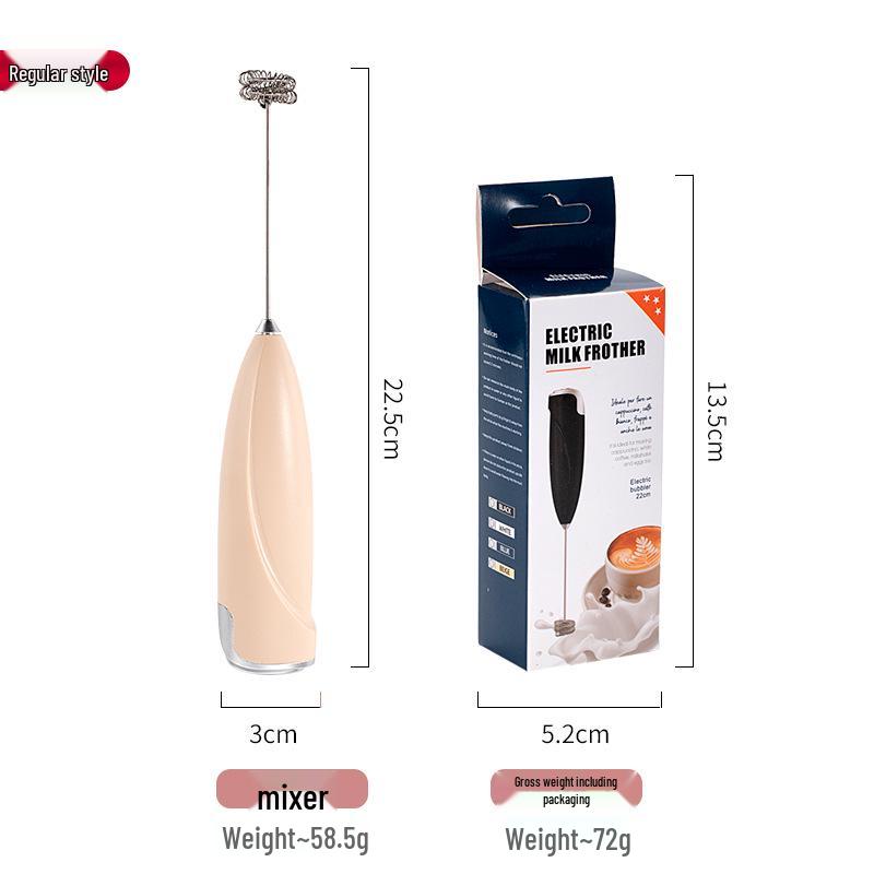 Compact Electric Milk Frother with Stand - Battery-Powered Coffee and Egg Beater