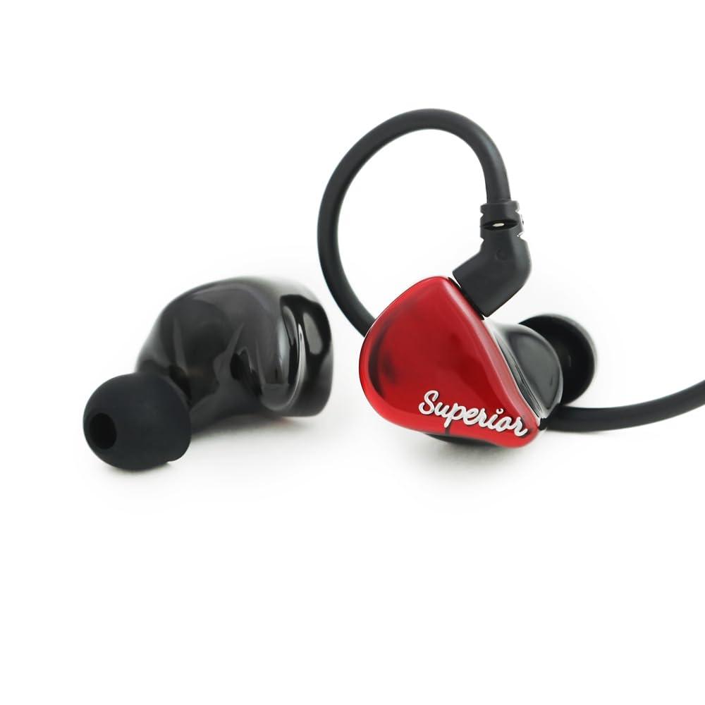 qdc SUPERIOR Vermilion Red [Earphones with 10mm single full-range dynamic driver] Coaxial dual magnetic circuit & dual cavity structure IEM2pin connec