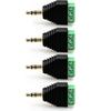 Pachet de 4 Adaptor Audio Video Stereo 3.5mm Tată la Terminal cu Șurub Mamă pentru Proiecte DIY Ușoare și Utilizare Profesională