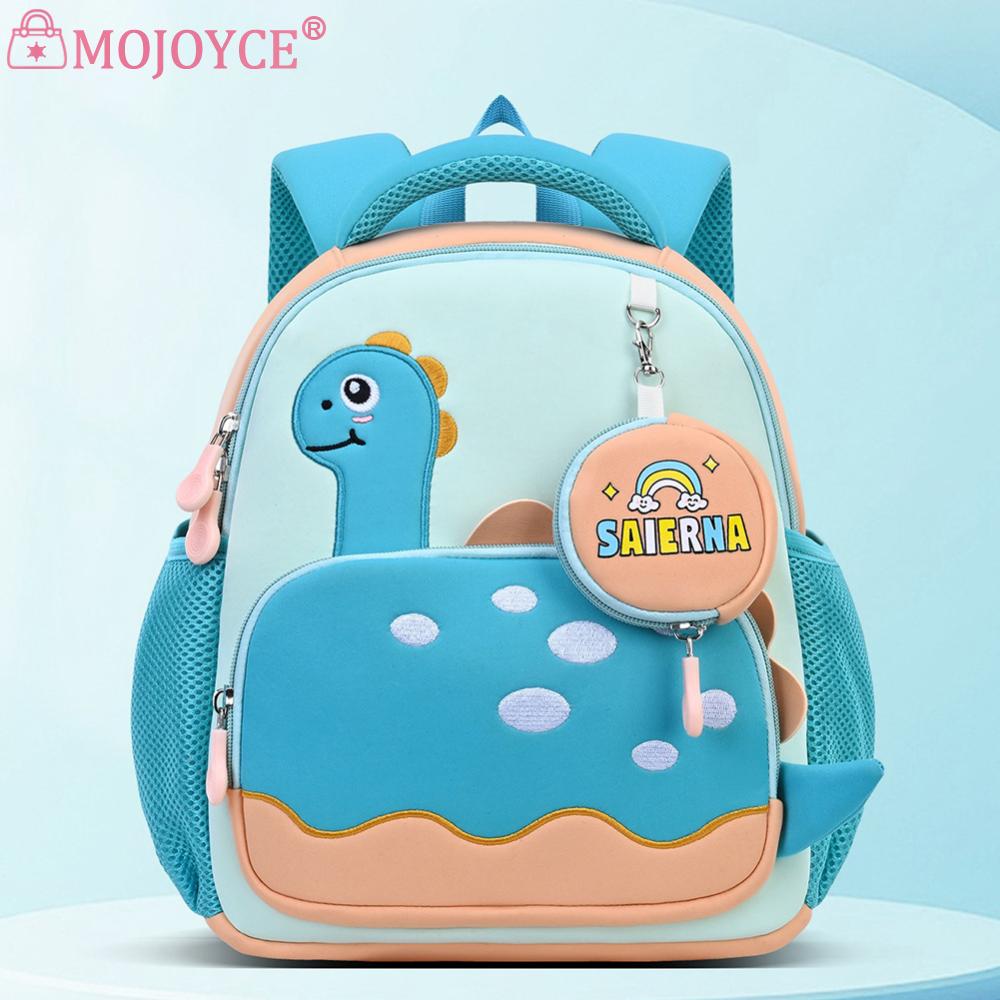 3D Dinosaur Cute Backpack Large Capacity Casual Bookbag Multi Pocket Soft Back Pad Rucksack Travel Backpack with Matching Clutch