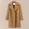 Damen Wolljacke Umlegekragen Einfarbig Zweireihig Übergröße Mantel Locker Thermo Langarm Pendeln Dating Frühling Herbst Winter