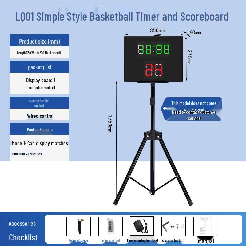 Basketball Electronic Scoreboard with 24s Countdown Timer