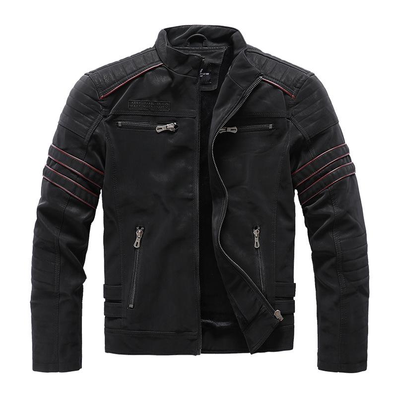Men's Frosted Leather Motorcycle Jacket - Slim Fit, Trendy PU Autumn/Winter Fashion